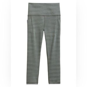 Athleta Salutation Stash Pocket Space Dye Capri leggings OLIVE green SIZE Large